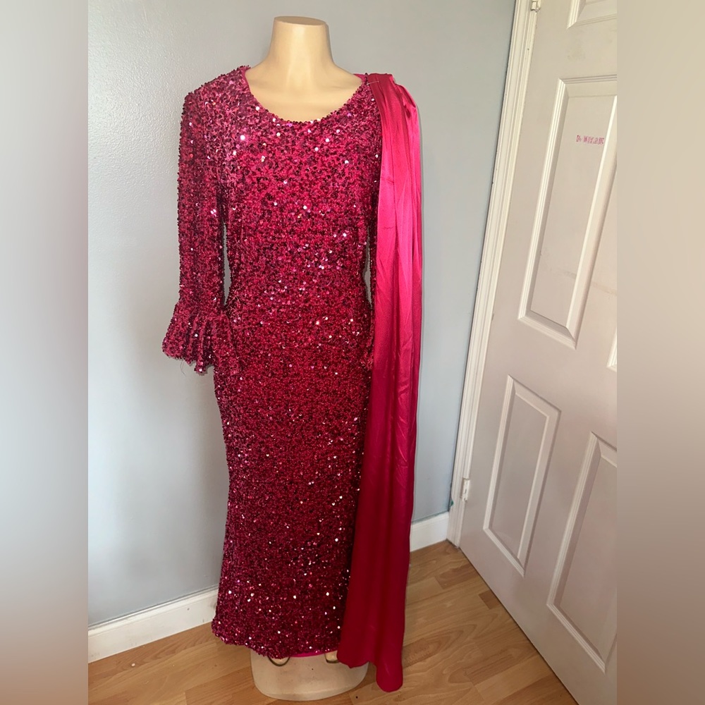 Pink sequins custom made dress